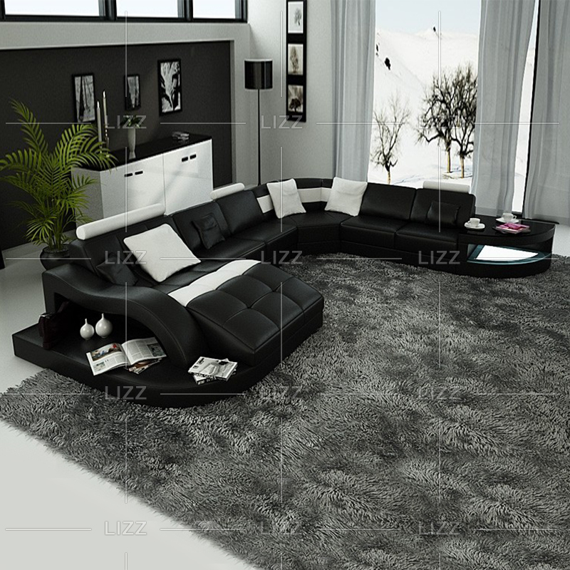 Sofá seccional Home Canvas Led con cojines grandes