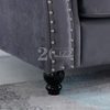 Sofá de sala de estar de tela Chesterfield con chaise longue