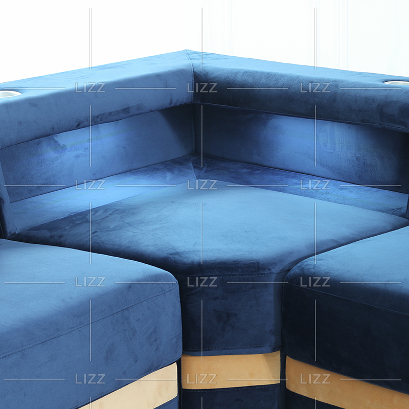 Sofá seccional LED de tela de sofá para dormitorio