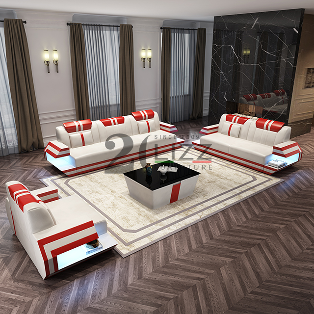 Sofá seccional LED con chaise lounge