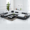 Home Sofá reclinable de cuero negro