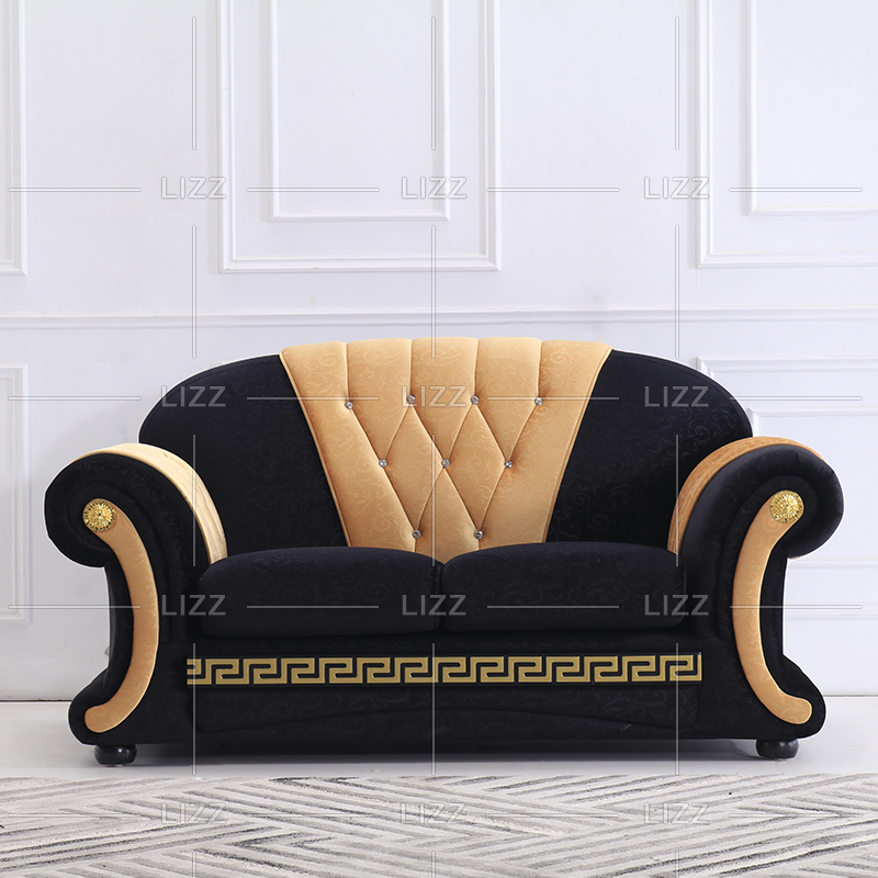 Sofá clásico de tela de lino curvo