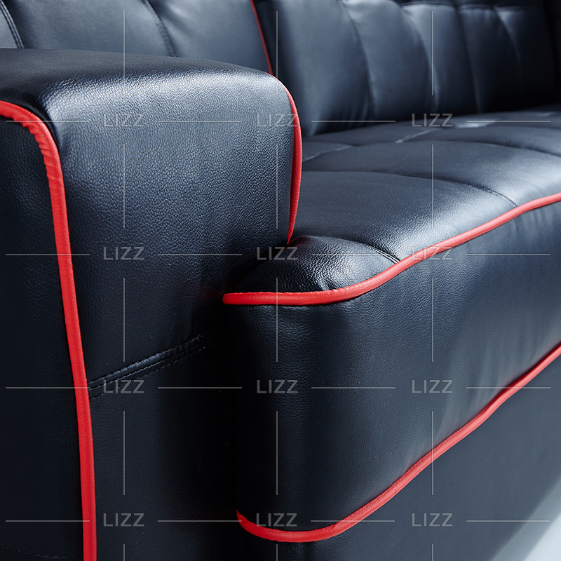 Sofá de cuero clásico modular para sala de estar