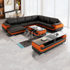 Sofá seccional de cuero de diseño moderno musulmán para sala de estar