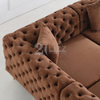 Muebles para el hogar Sofá clásico de sala de estar de tela Chesterfield