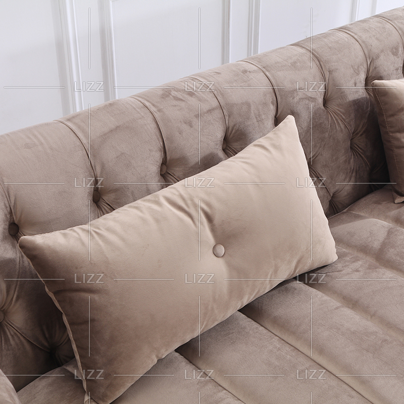 Sofá de tela de lujo de ocio con taburete