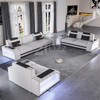 Leisure Dark Gery - Sofá seccional con mesa de centro LED