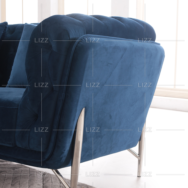 Inicio Sofá de tela azul de diseño europeo