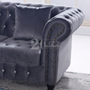Sofá de salón circular gris oscuro en forma de U