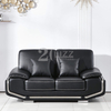 Muebles para el hogar Sofá de cuero negro para sala de estar