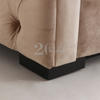 Sofá de esquina de tela de terciopelo con marco de madera