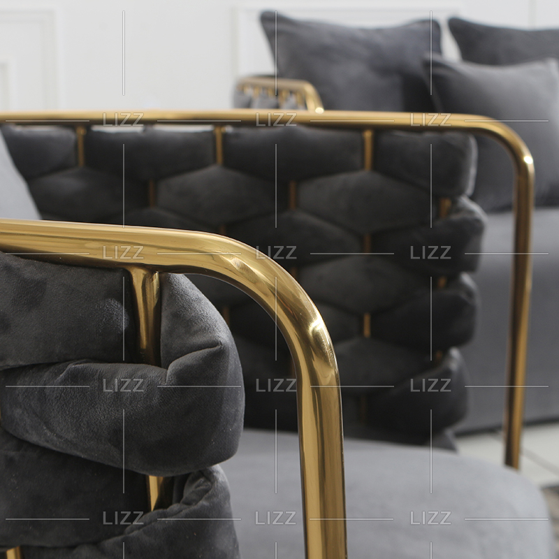 Sofá de sala de estar de tela francesa con mesa