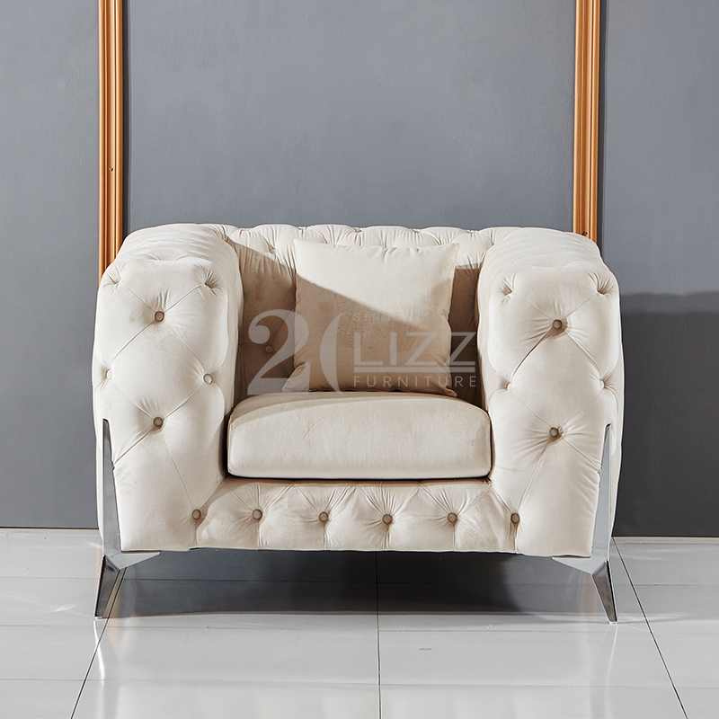Sofá elegante de tela de terciopelo de gama alta