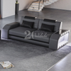 Leisure Dark Gery - Sofá seccional con mesa de centro LED