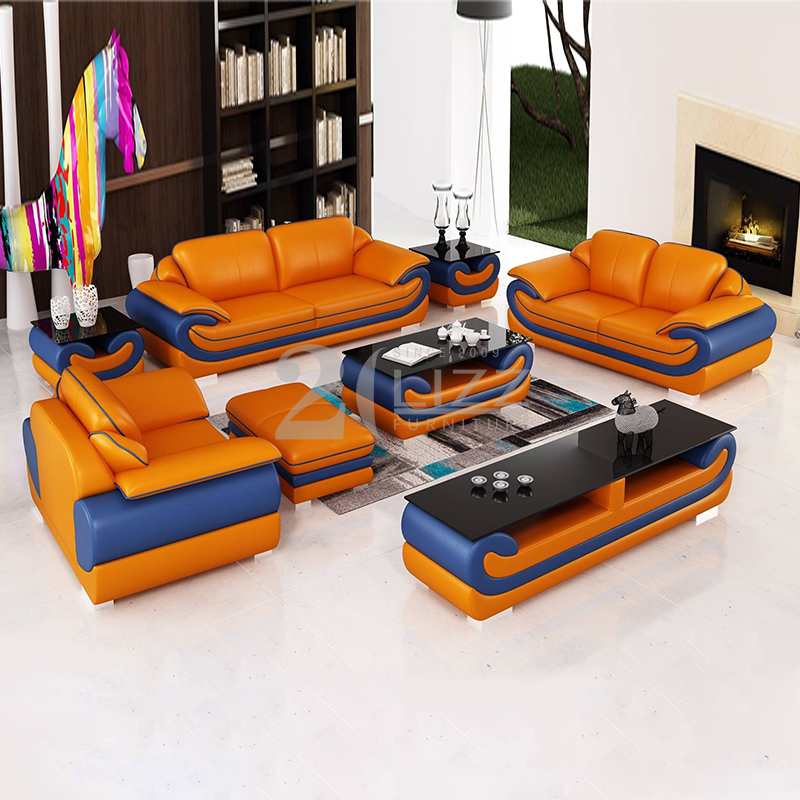 Sofá de cuero de la sala de estar de los muebles modernos de gama alta