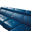 Cómodo sofá de sala de estar azul real en forma de L