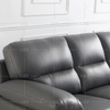 Sofá seccional de cuero gris Leisure